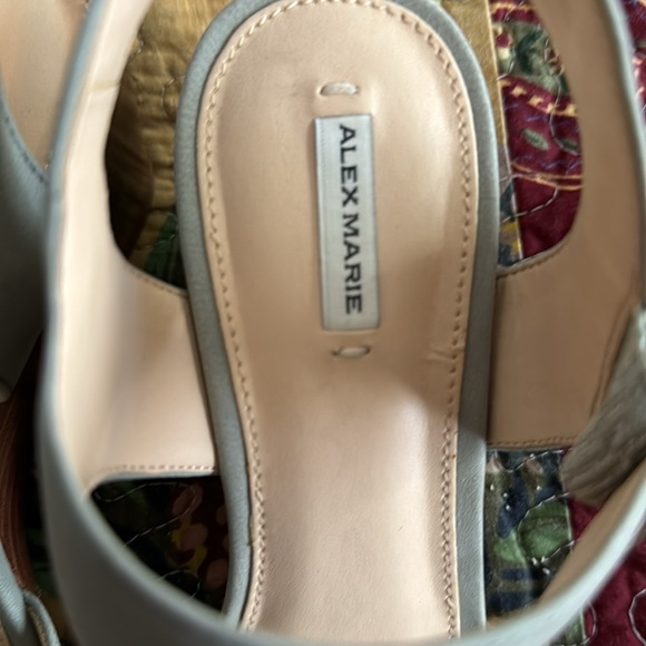 Woman’s pale blue leather wedge Alex Marie Sandals - Picture 3 of 6